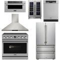 36 Electric Range, Range Hood, Refrigerator, Dishwasher, Microwave and Wine Cooler Q743