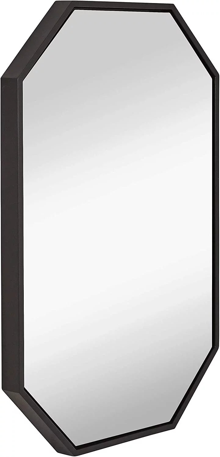 Black Octagon Wall Mirror 24" X 36" L4925