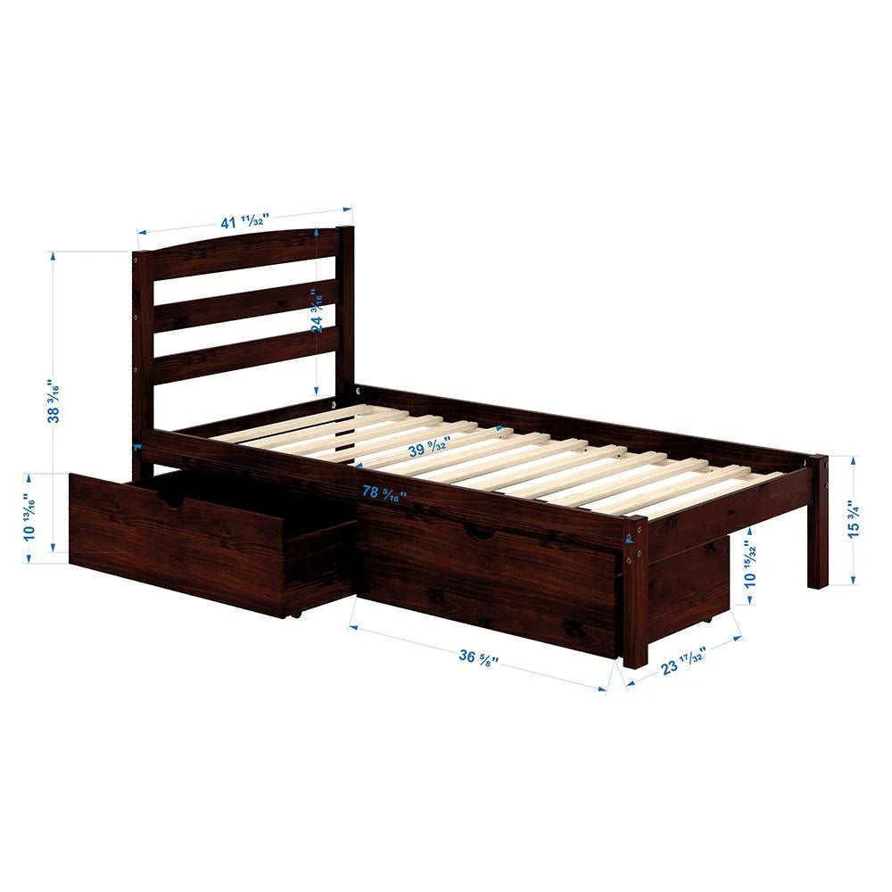 Twin Bed with Two Storage Drawers W850652