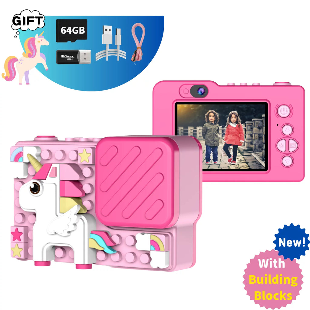 Pink Kids Camera with 2.4 Inch HD Screen C6787