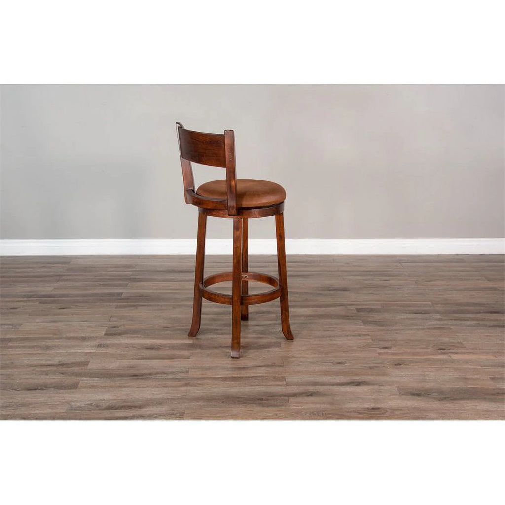 Mahogany Wood Swivel Barstool Z615