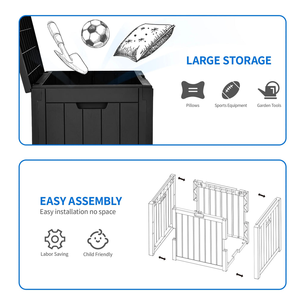 30 Gallon Black Waterproof Resin Outdoor Storage Chest N950688
