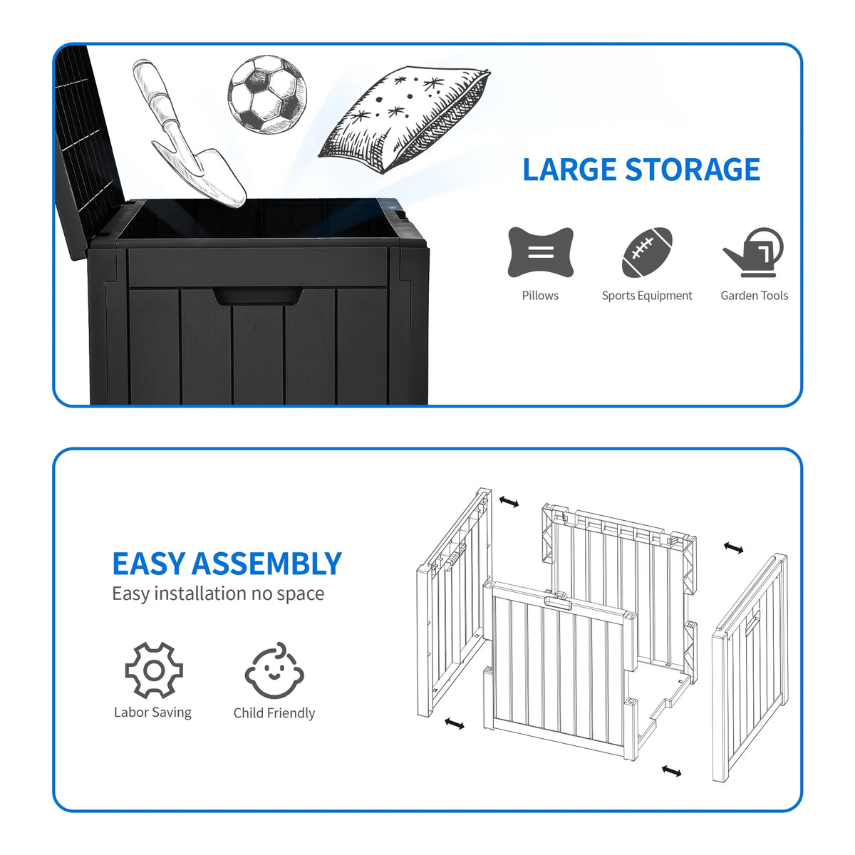 30 Gallon Black Waterproof Resin Outdoor Storage Chest N950688