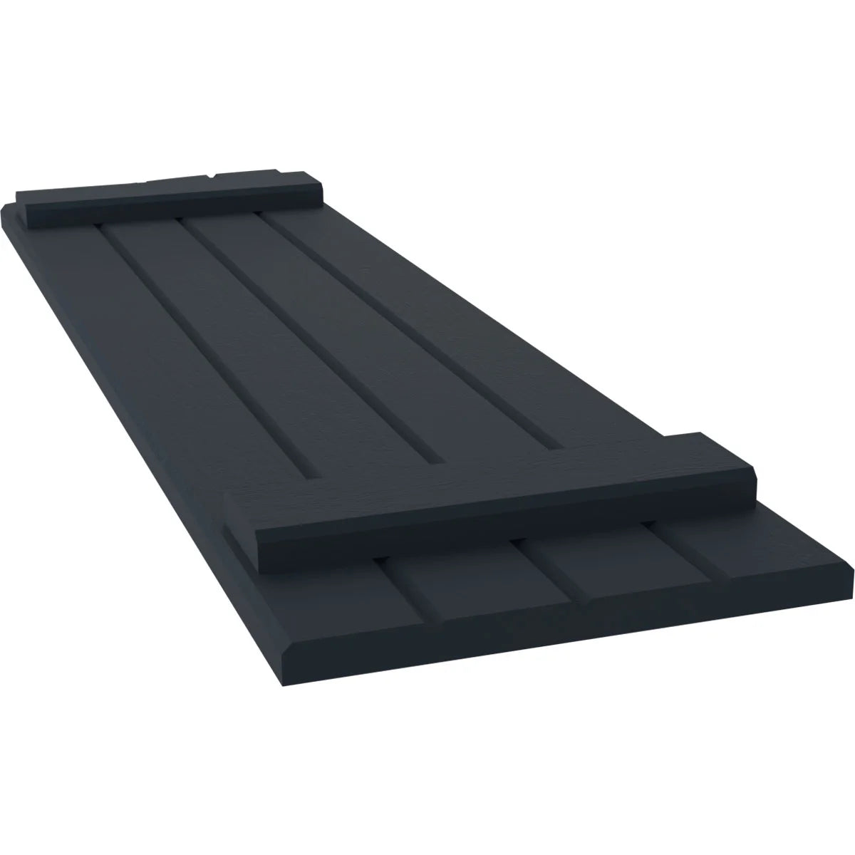 14"W x 58"H Real Wood Board-n-Batten Shutters with Elliptical Top, Starless Night Blue Z262