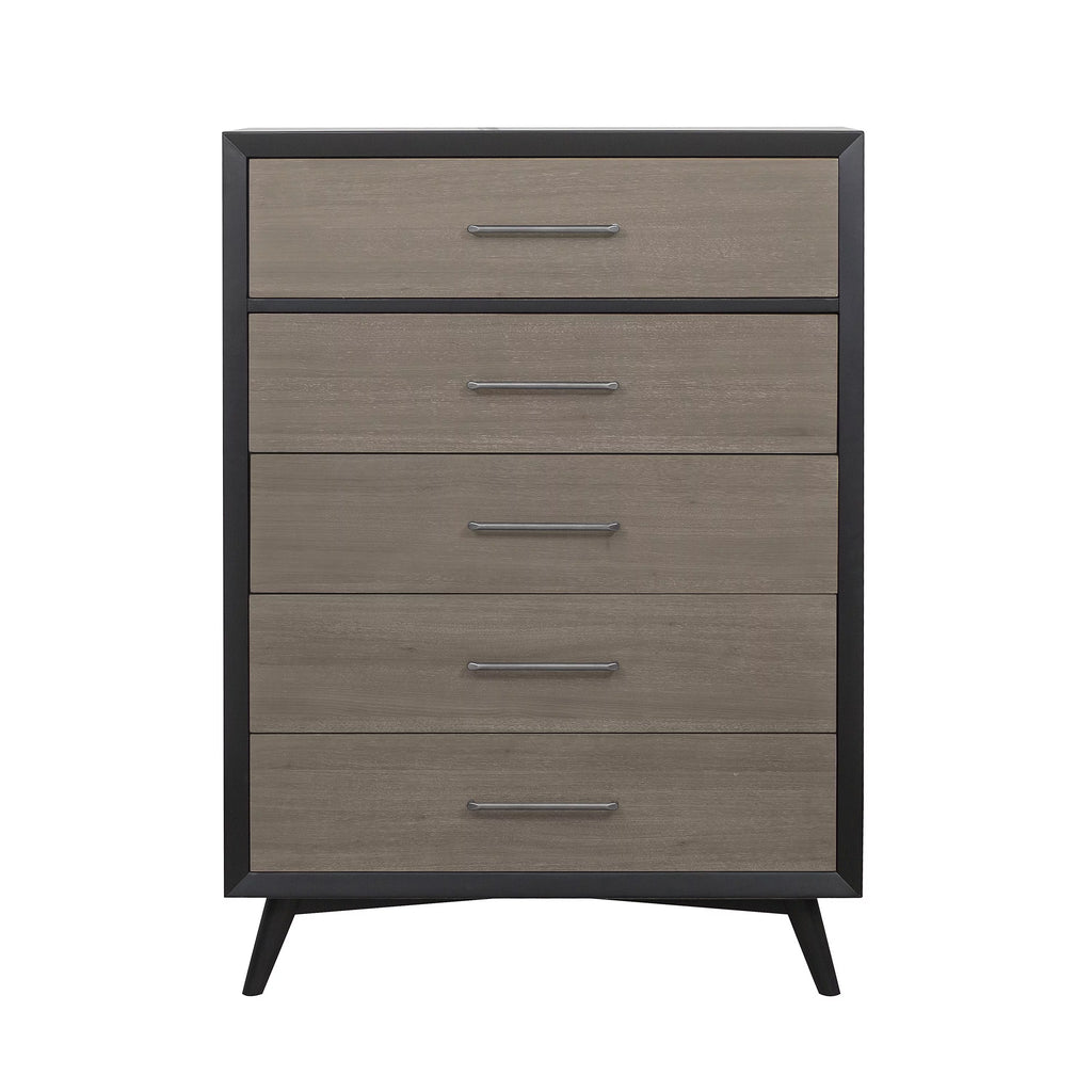 Modern 1pc Chest of Drawers Walnut Veneer A799