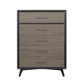 Modern 1pc Chest of Drawers Walnut Veneer A799