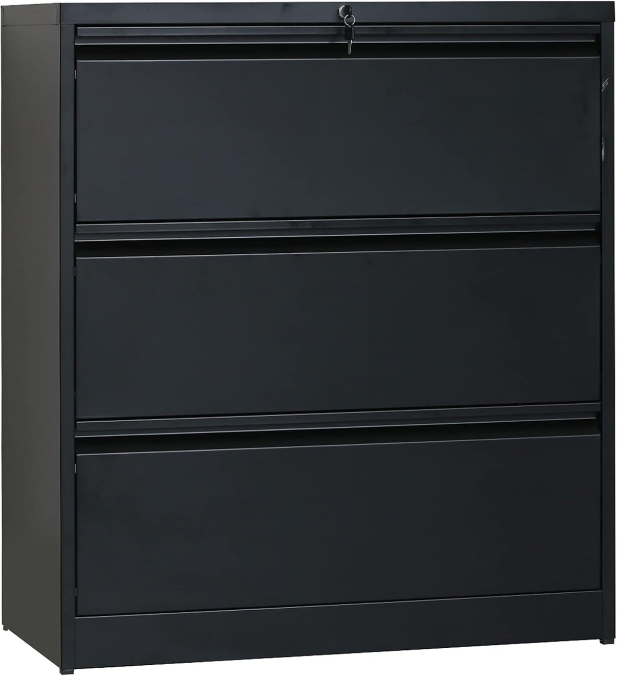 Black 3 Drawer Metal Lockable Lateral File Cabinet X3643