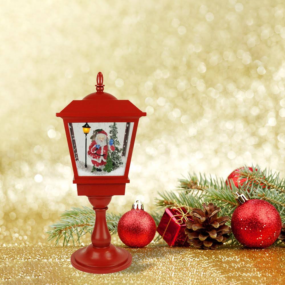 Lighted Musical Snowing Christmas Table Top Lamp W6588