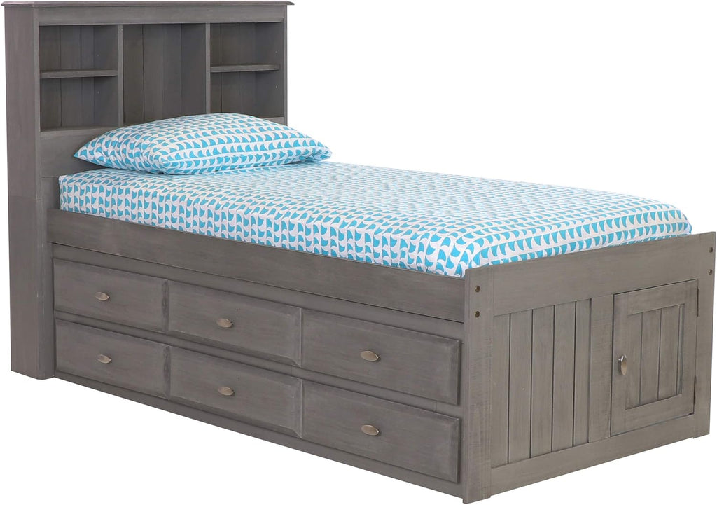 Twin Bookcase Bed with 6 Drawers S1087