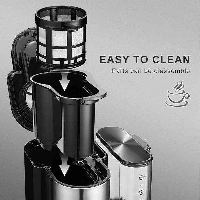 Pre-Owned 10 Cups Coffee Maker Grinder Removable Reservoir Silver J359723