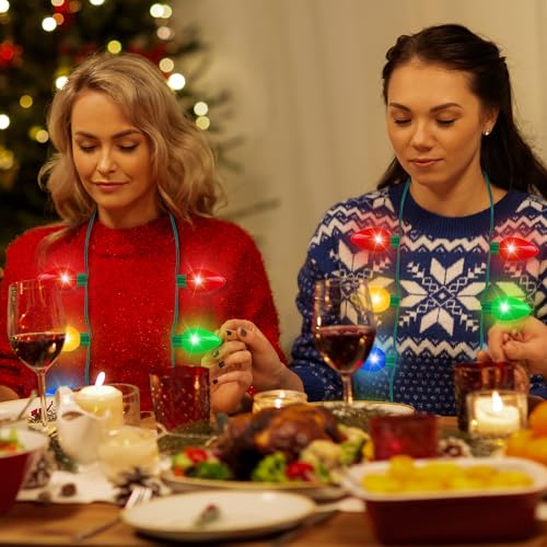 6PCS Christmas Light Necklace with 3 Flash Modes O35589