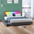 King Size Platform Bed Frame with 4 Storage Drawers K51904
