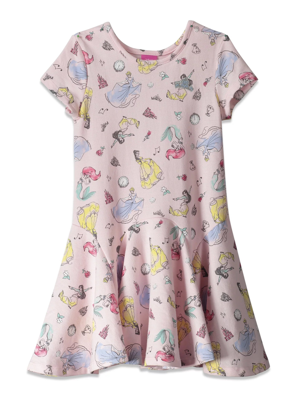Toddler Girls French Terry Skater Dress Pink 5T M856