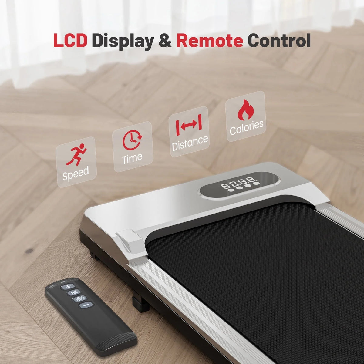 2 in 1 Under Desk Treadmill with Remote Control and LCD Display T50982