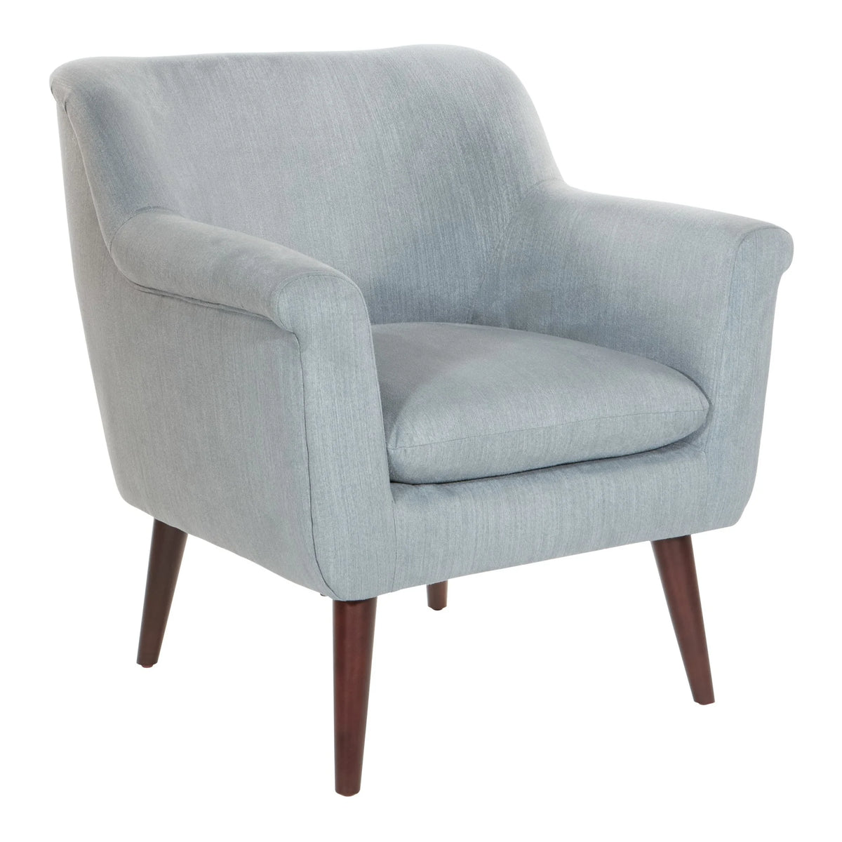 Charcoal Gray Fabric Accent Chair with Dark Coffee Finish Legs V72942