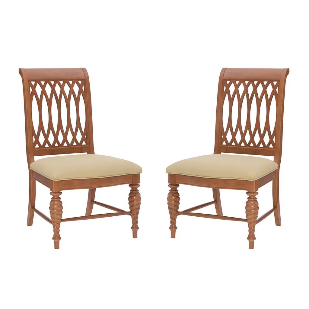 Natural Brown Faux Leather Chairs Set of 2 I768482