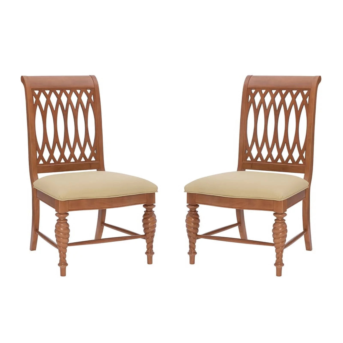 Natural Brown Faux Leather Chairs Set of 2 I768482