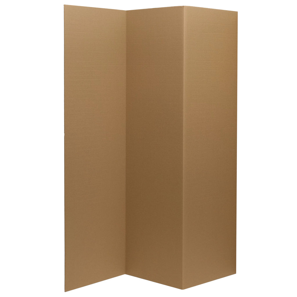 6 ft. Tall Brown Cardboard 3 Panel Room Divider K444933