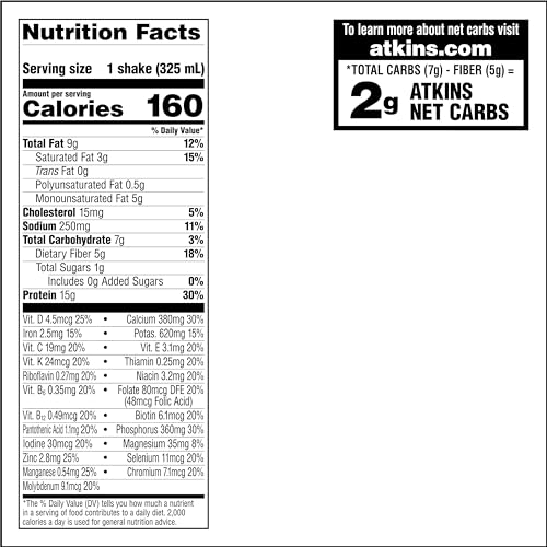 Dark Chocolate Protein Shake, Low Carb, 12 Count O42965