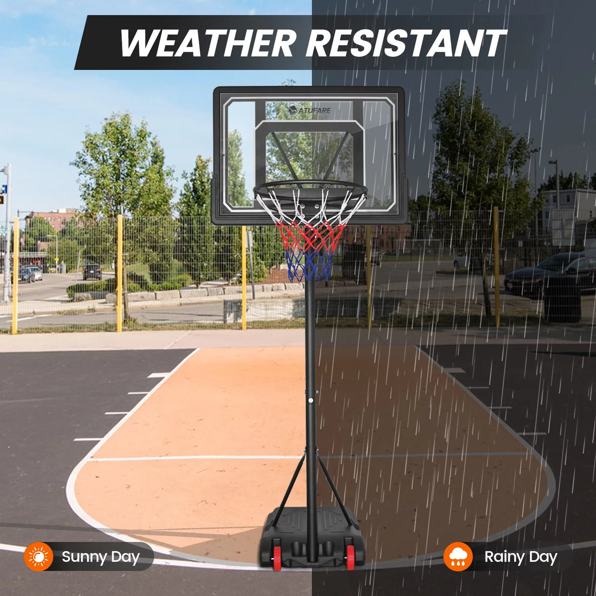 Portable Basketball Hoop & Goal 5 - 7 ft Height Adjustable K128715