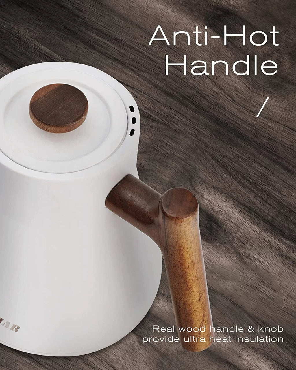 1200W Electric Gooseneck Kettle with Wood Handle P537