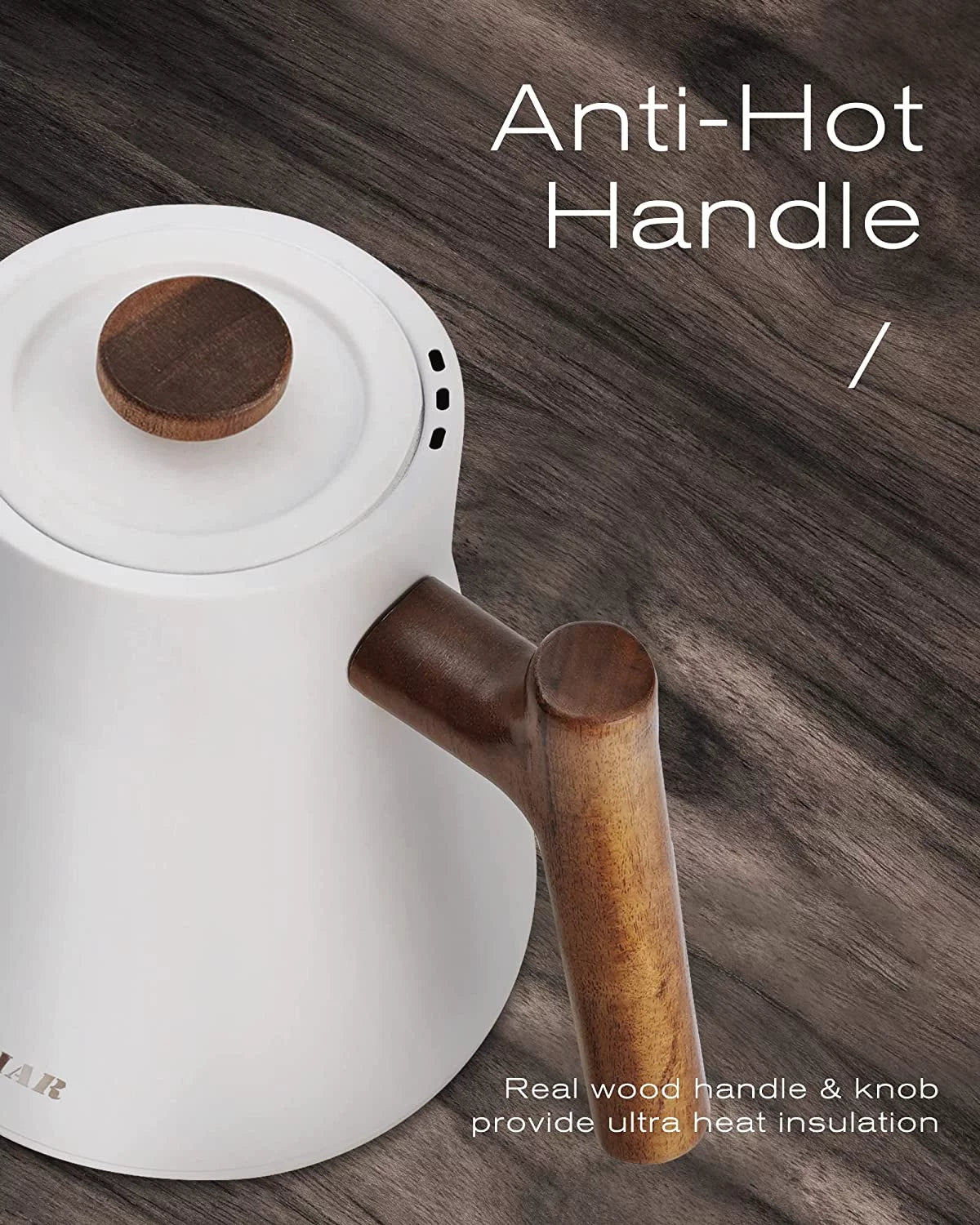 1200W Electric Gooseneck Kettle with Wood Handle P537