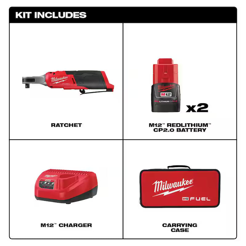 12V Lithium-Ion Brushless Cordless High Speed 3/8 in. Ratchet Kit N403264
