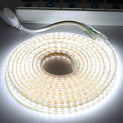 LED Strip Lights High Voltage AC110V-130V 30ft 9000LM 5050 Waterproof IP68 Daylight White 6500K B95265