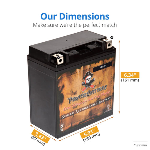 12 Volt 14 Ah 230 CCA ATV Battery V14115