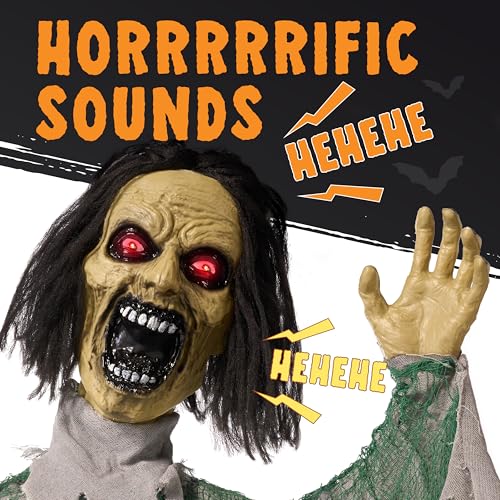 Animated Zombie Groundbreaker Outdoor Decor with Light Up Eyes R290970