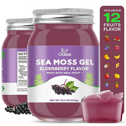 Organic Wildcrafted Irish Sea Moss Gel with Elderberry 18.5 Ounce L22469
