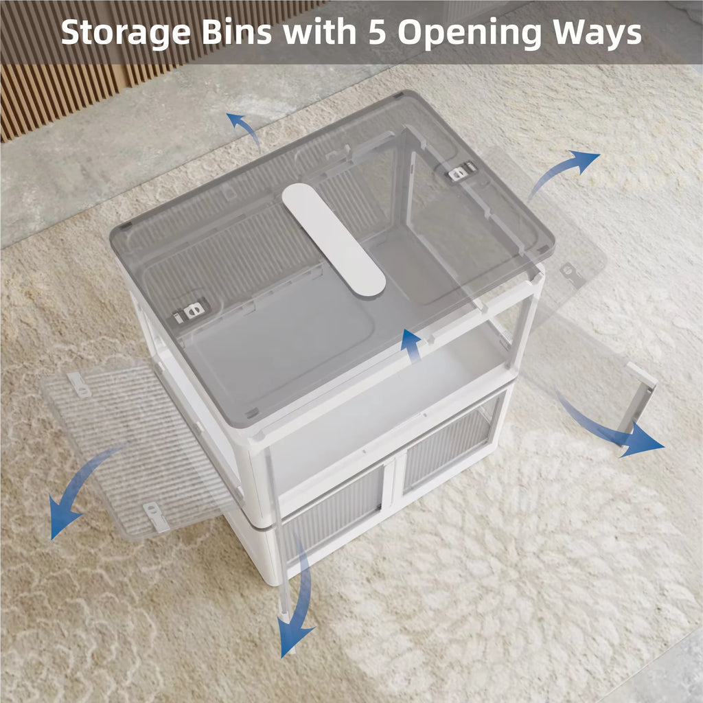 Transparent Stackable Storage Bins with Wheels U3221