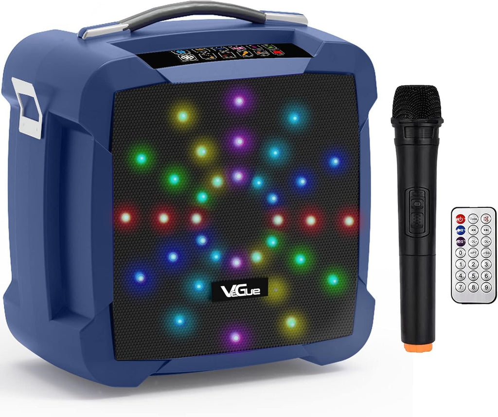 Karaoke Machine with Wireless Microphone, Portable Bluetooth Speaker with LED Light Q81705