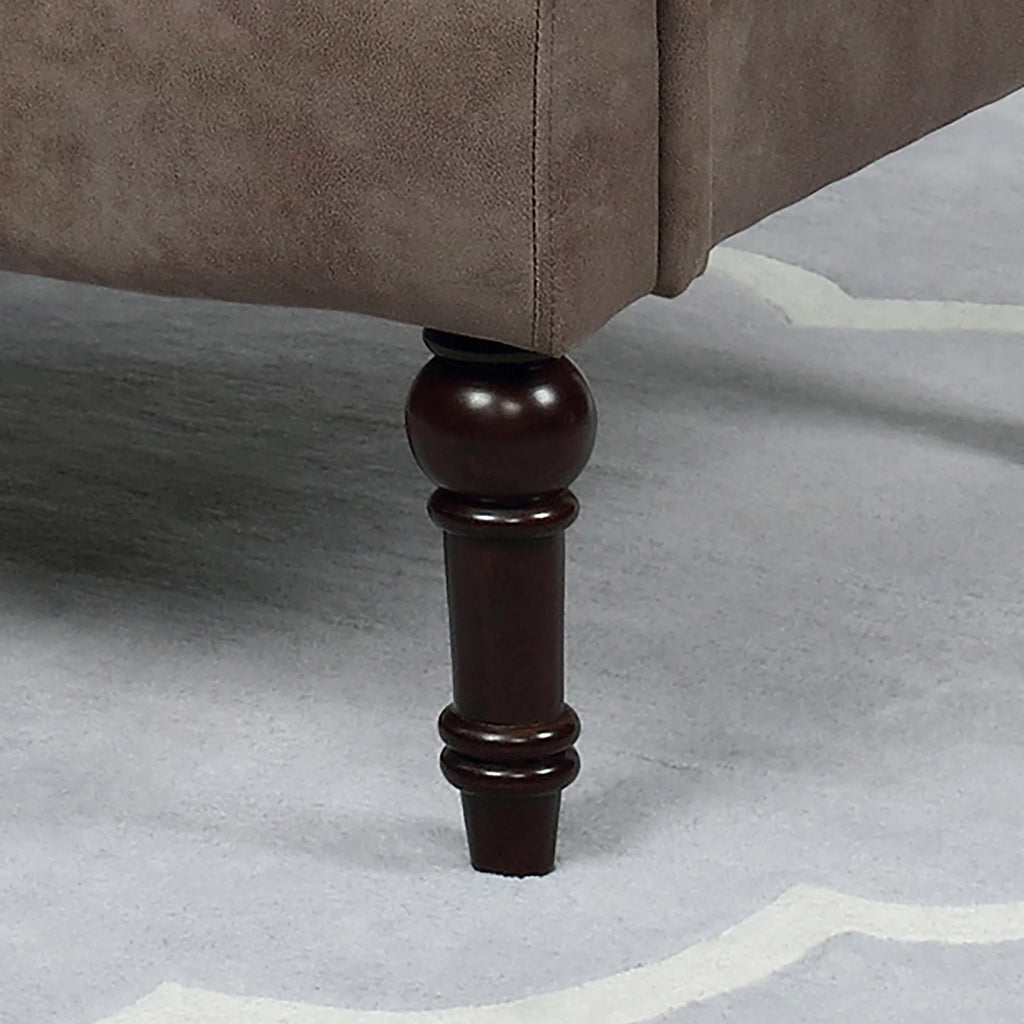 Brown Faux Leather Tufted Accent Chair M2283