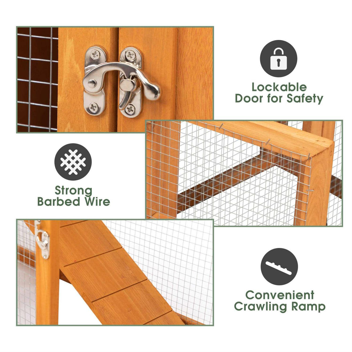 82L Extra-Large Wooden Rabbit Cage With Double Runs I593
