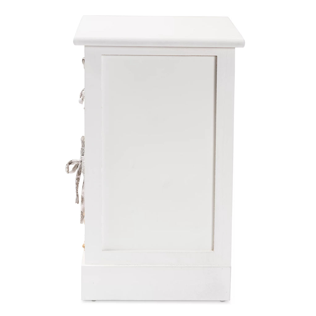 White Wood 2-Basket Storage Unit Y539936