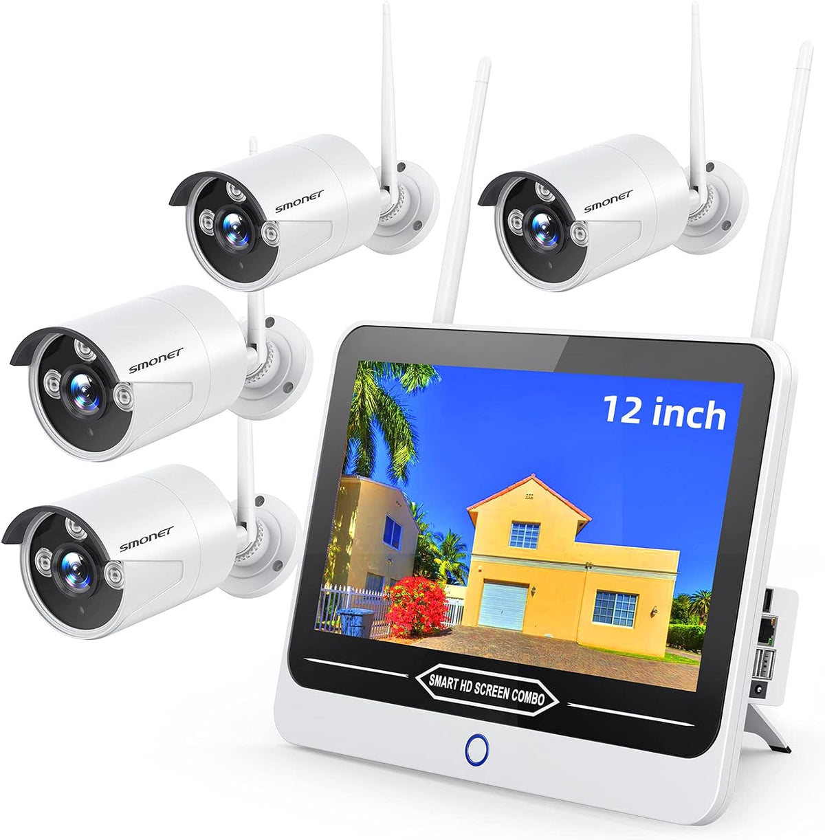 3MP Wireless Security Camera System with 12” Monitor I3717