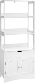 White Free Standing Storage Cabinet with 3 Shelves D5809