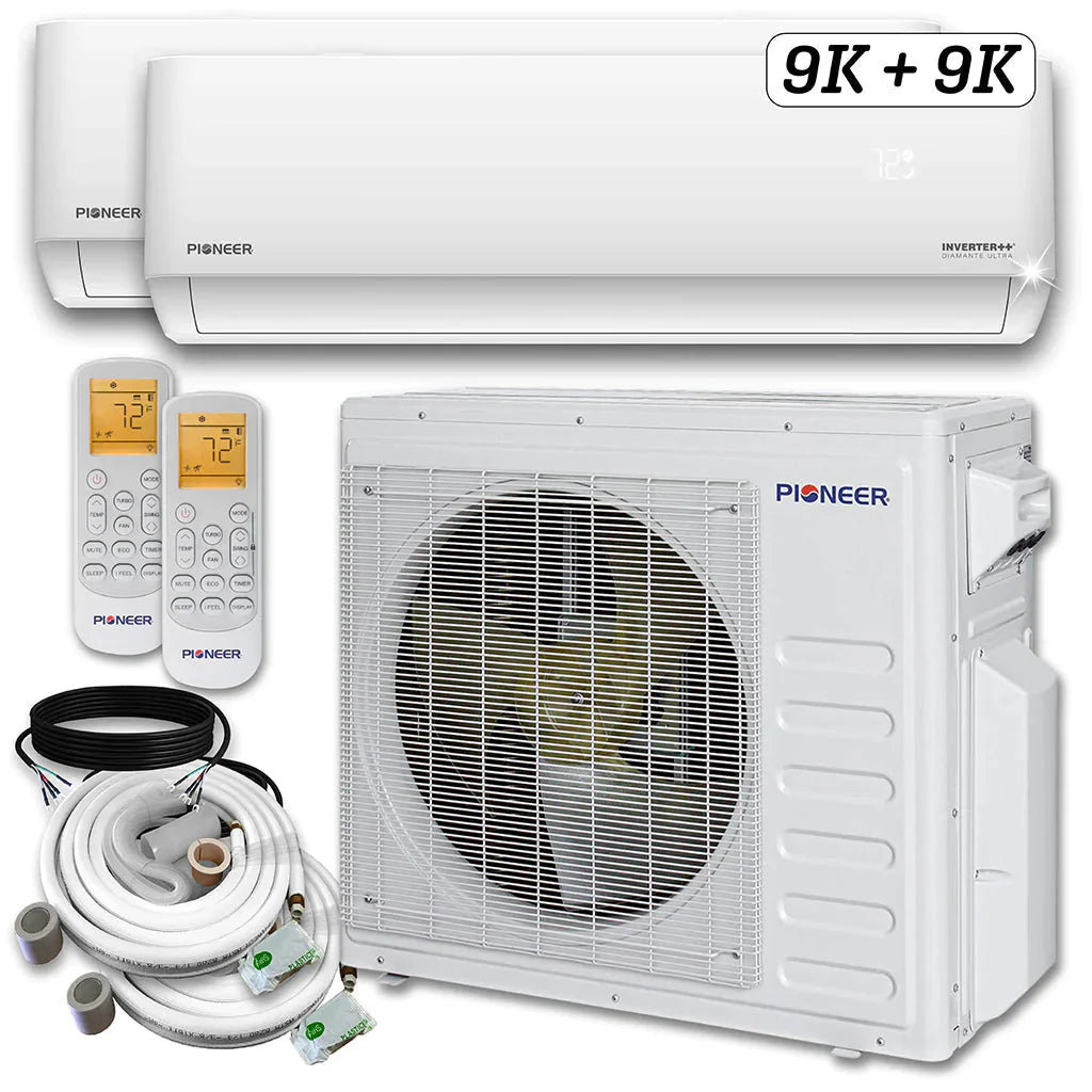 18,000 BTU 2 Zone Ductless Air Conditioner and Heat Pump J2366