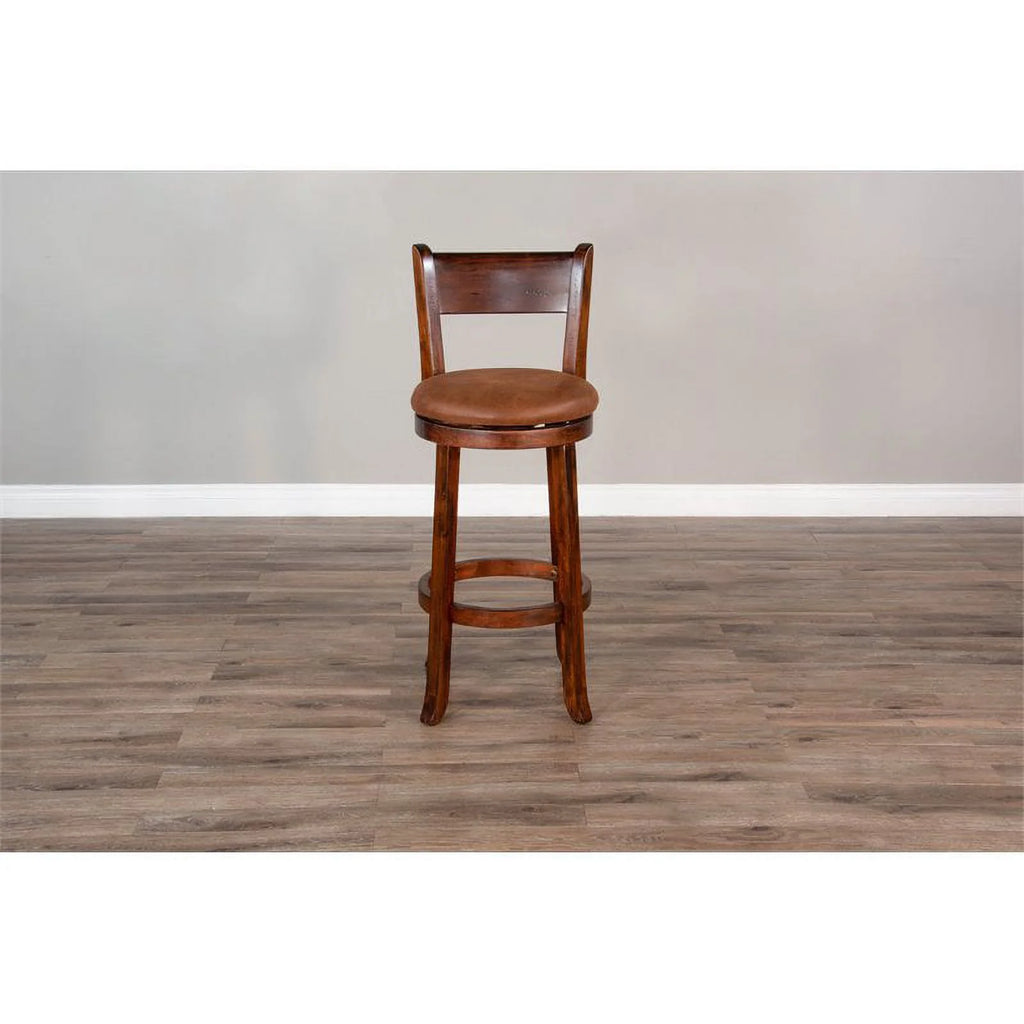 Mahogany Wood Swivel Barstool Z615