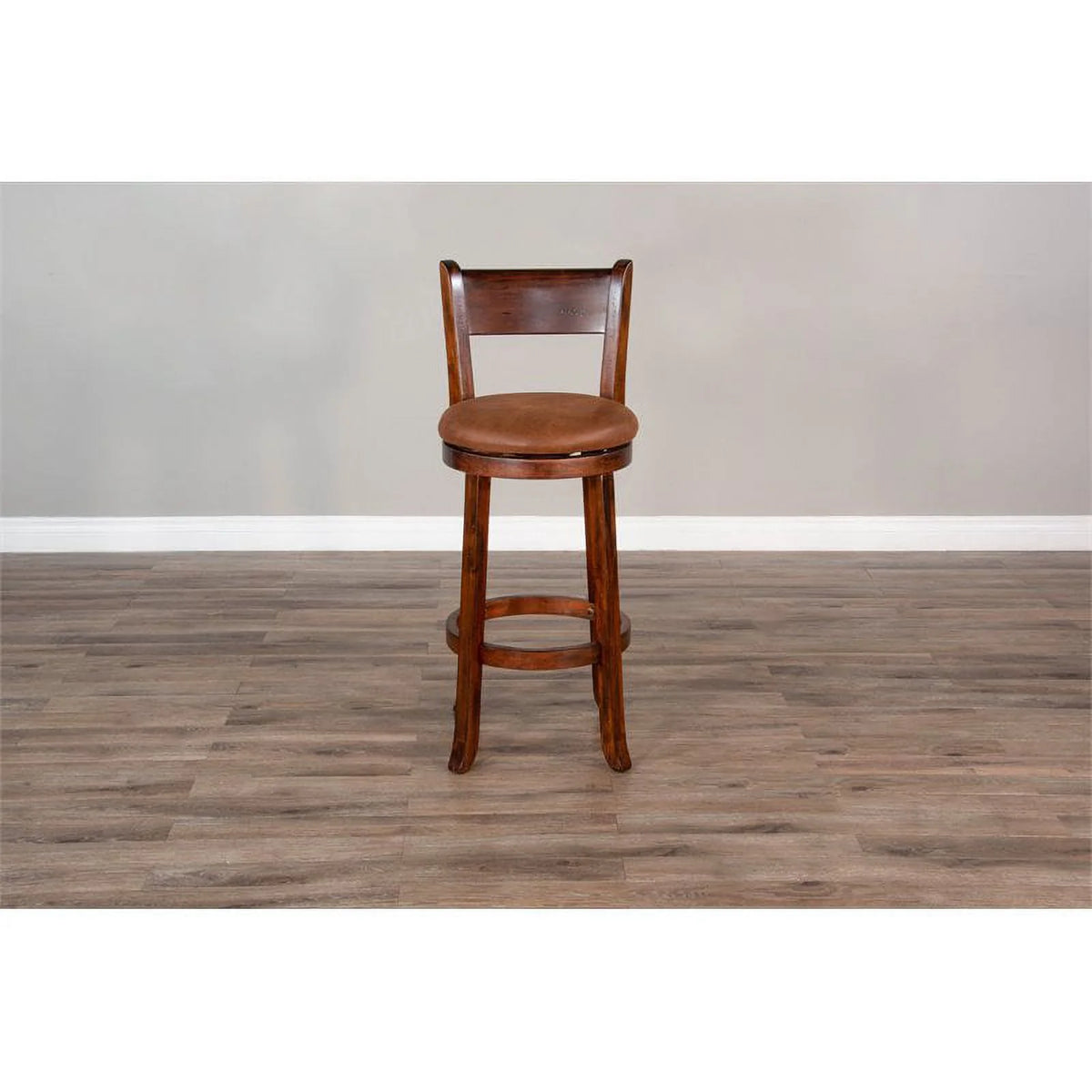 Mahogany Wood Swivel Barstool Z615