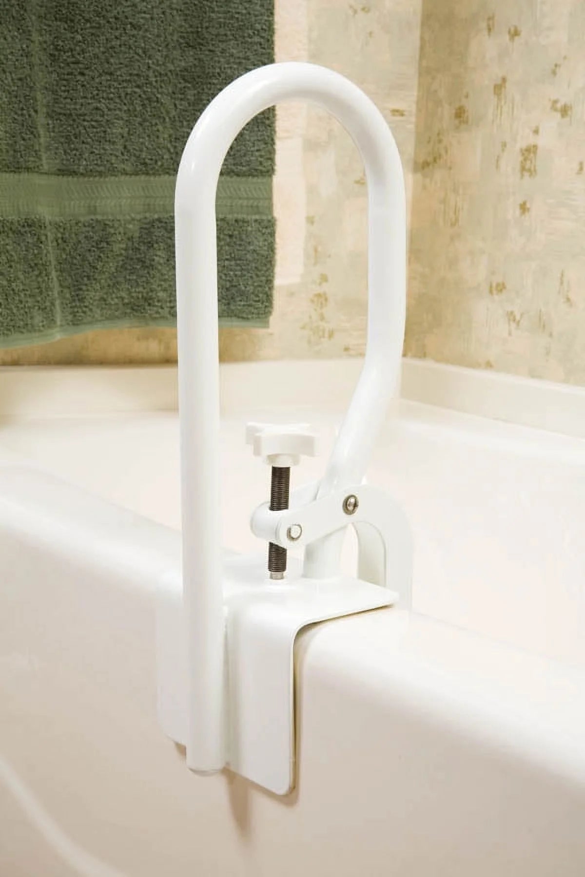 Fiberglass Bath Safety Grab Bar, White, 200 lb Capacity U18856