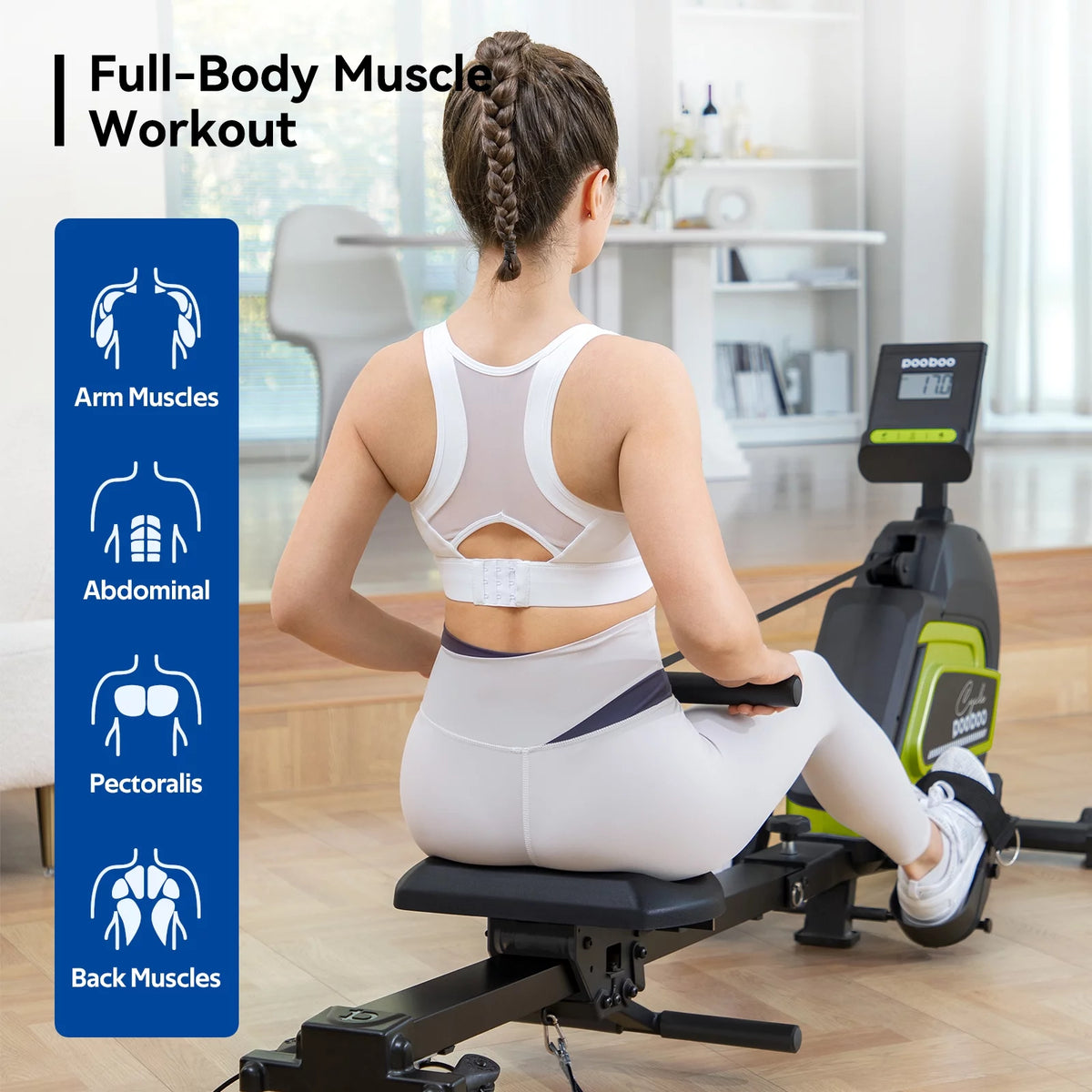 3-in-1 Foldable Magnetic Rowing Machine R6946