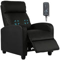 Black PU Leather Massage Recliner Chair with Footrest O120