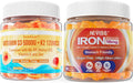 Vitamin D3 5000IU K2 120mcg Sugar-Free Vegan Gummies Supplement with Vitamin C B12 Folate Turmeric M7370