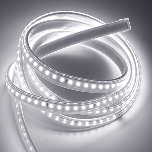 LED Strip Lights High Voltage AC110V-130V 30ft 9000LM 5050 Waterproof IP68 Daylight White 6500K B95265