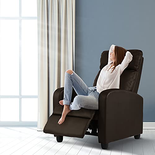 Black PU Leather Massage Recliner Chair with Footrest O120