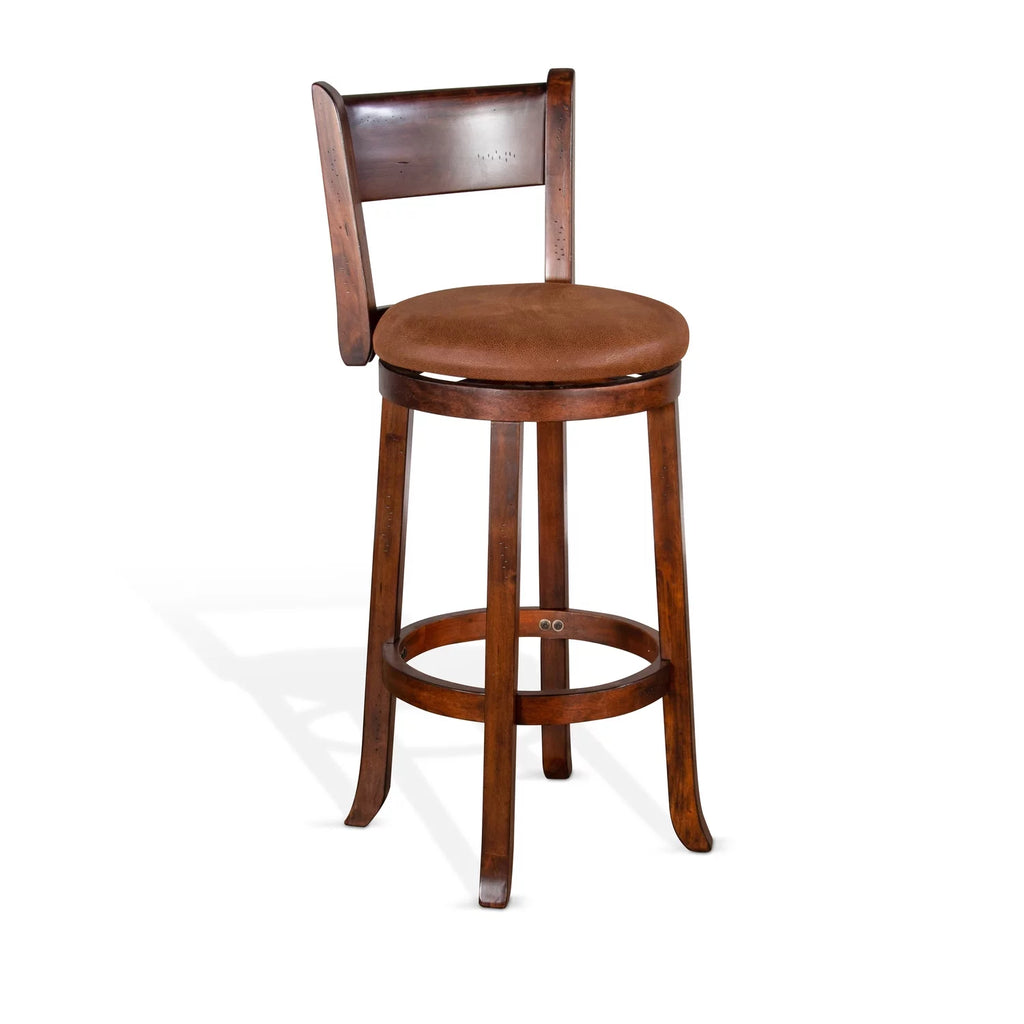 Mahogany Wood Swivel Barstool Z615