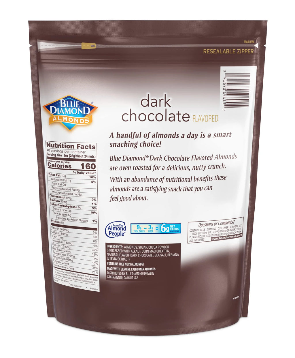 Dark Chocolate Almonds 40 Oz Case of 6 H630073