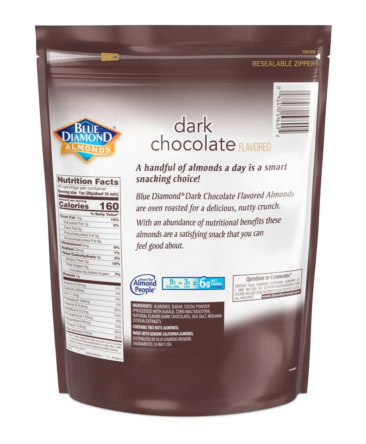 Dark Chocolate Almonds 40 Oz Case of 6 H630073